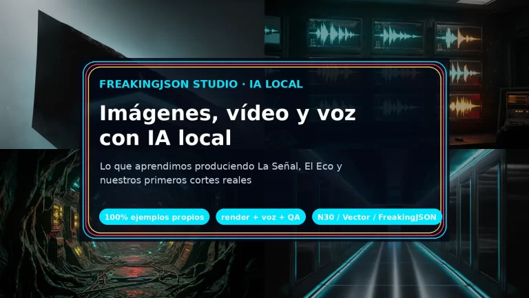 IA local para crear imágenes, vídeo y voz: nuestro workflow real en FreakingJSON Studio